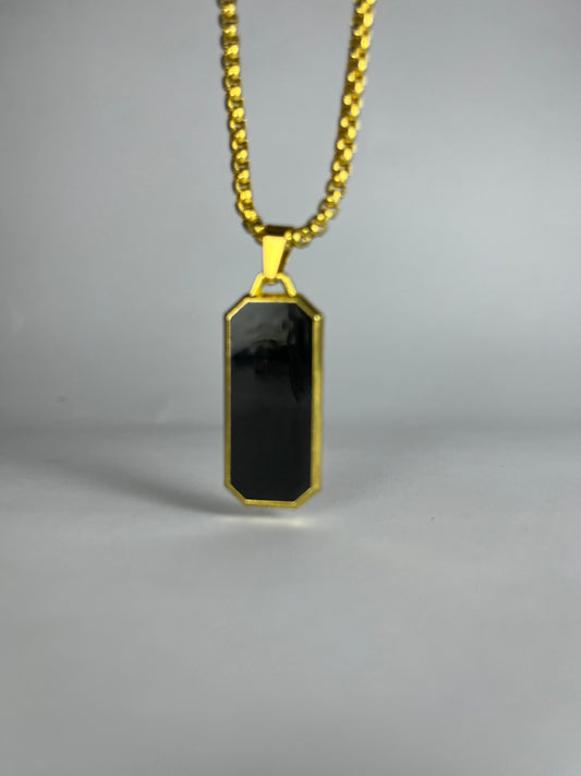 Black Onyx Pendant Necklace for Men