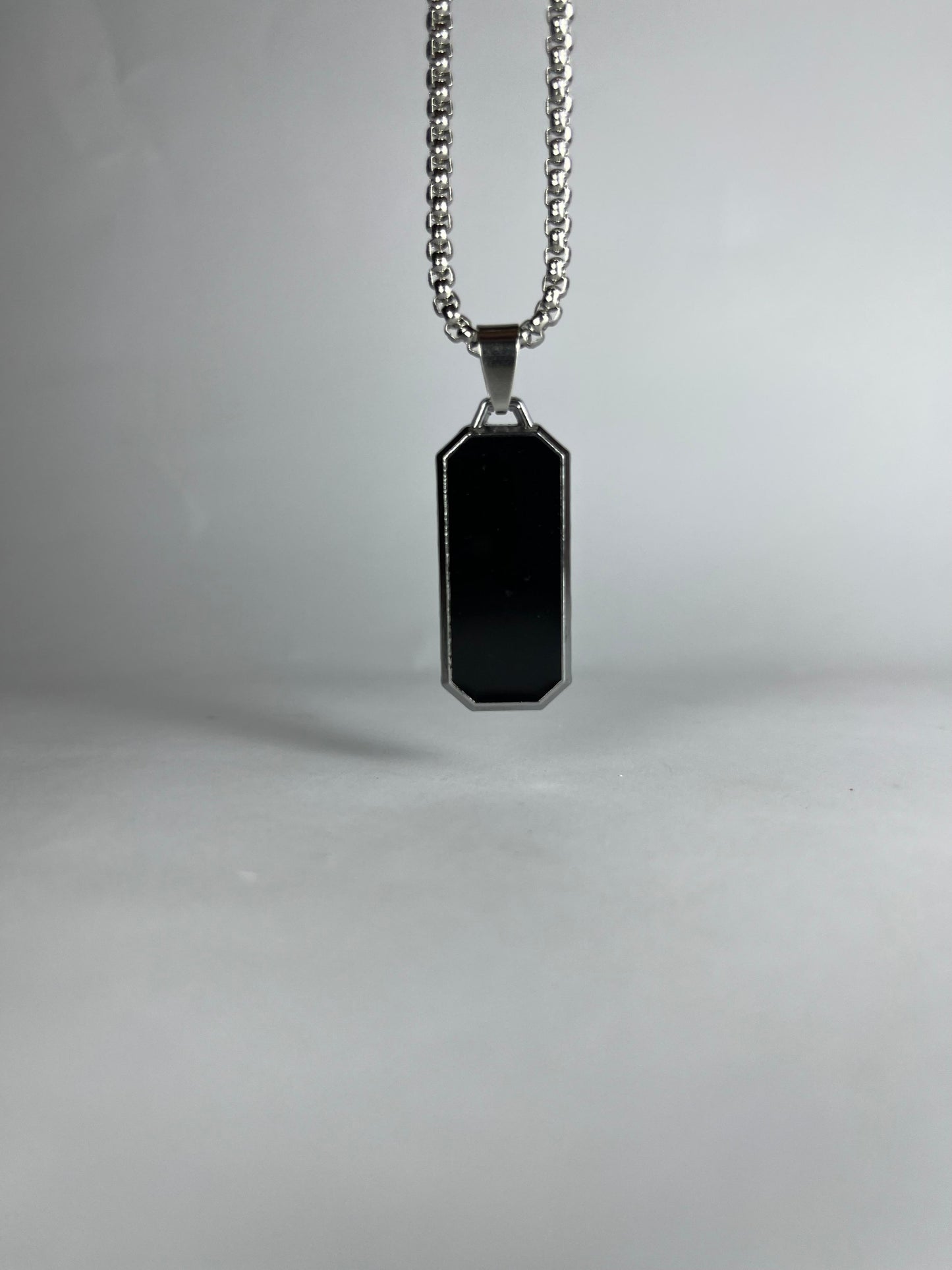 Black Onyx Pendant Necklace for Men