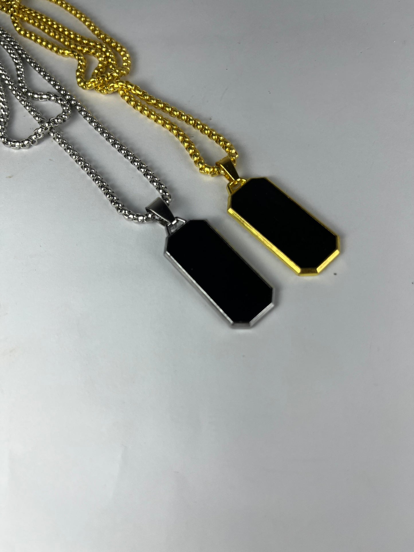 Black Onyx Pendant Necklace for Men